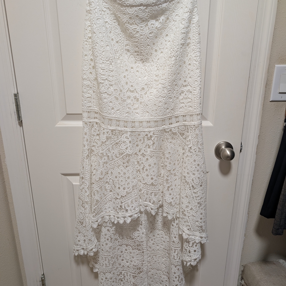 White Lace Celine Off-Shoulder Women’s Coord Set - Picture 6 of 7